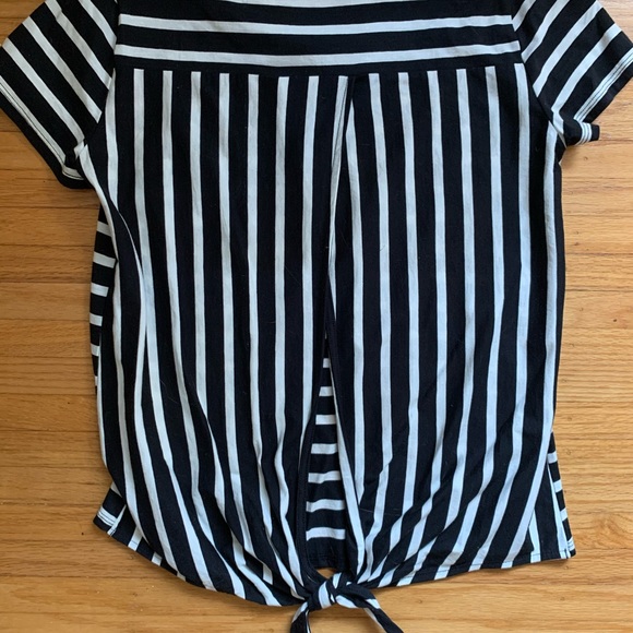 J Crew Factory black and white tie back top sz S - Picture 3 of 4